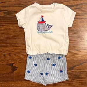 Whale Adventure Kids Set - Cream and Blue